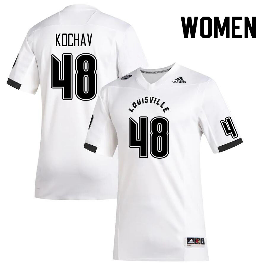 Women #48 Shai Kochav Louisville Cardinals College Football Jerseys Stitched Sale-White - Click Image to Close